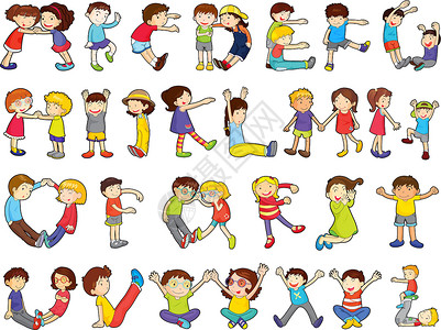 手拿姿势儿童活动中的字母表创造力意义英语教育收藏数字字体语言男性男生设计图片