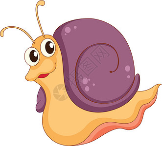 蜗牛动物天线生物剪贴卡通片触角漏洞孩子们鼻涕虫紫色背景图片