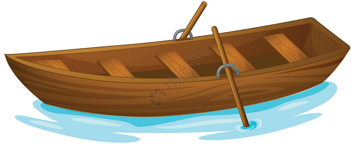 木偶水中划艇渔船海洋木头戒指运输座位卡通片漂浮空白血管插图插画