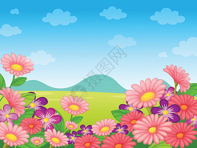 新疆牧场风光自然风光花朵植物绘画草原享受丘陵灌木草图场景牧场设计图片