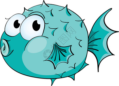 食鱼蟾蜍海洋豪猪卡通片动物乐趣热带防御保卫尖刺背景图片