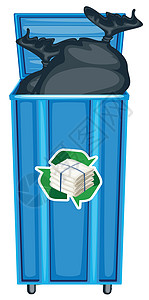 垃圾桶厨房空格处垃圾塑料垃圾箱环境科学回收垃圾仓卡通片绘画背景图片