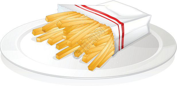 食品接触材料法国法郎食品食物盒子材料营养盐渍制品绘画薯条蔬菜插画