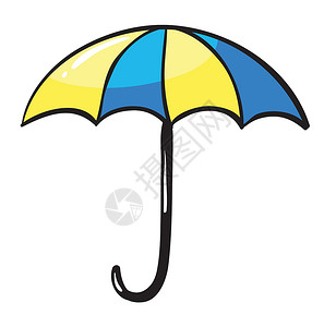 伞式雨伞尼龙白色绘画晴天季节蓝色材料织物风暴安全天气高清图片素材