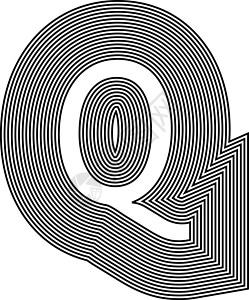 字母 Q 线标志图标设计艺术字体夹子迷宫游戏框架绘画刻字贴纸措辞背景图片