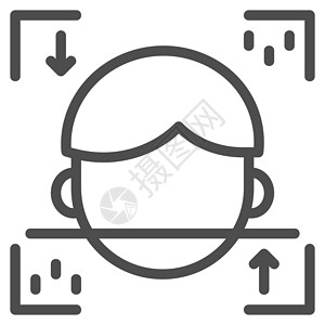 人脸扫描仪图标设计大纲样式高清图片