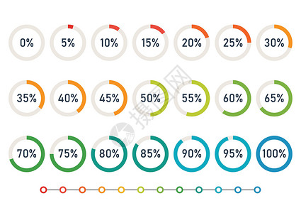 进度轮饼图 Infographi背景图片