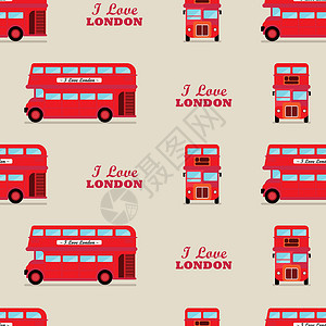 伦敦交通伦敦市公共汽车无缝模式插画