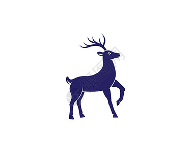 驯鹿插图设计模版鹿角白色野生动物麋鹿动物黑色背景图片