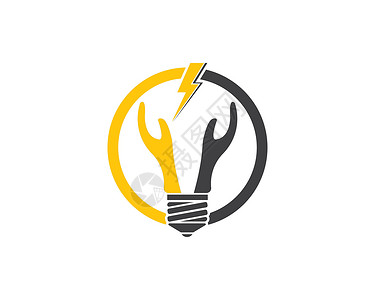 电标志灯泡标志矢量图想像力活力技术力量白色思考标识网络创新商业设计图片
