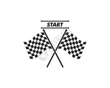赛车模特自动motif 插图 Vecto 的赛车旗图标字体运动白色头盔商业发动机旗帜标识竞赛优胜者插画