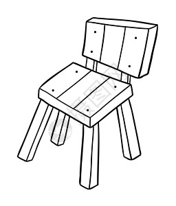 木制椅子卡通矢量插图背景图片