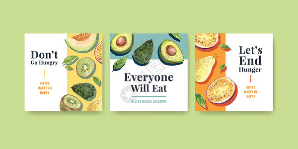 水果酱具有世界粮食日概念设计的广告模板 用于广告和营销水彩 vecto传单国际营养店铺餐厅美食绿色烹饪水果饮食设计图片