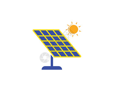 太阳标识太阳能电池板标志矢量图标的自然能量技术等距插图环境太阳活力绿色力量面板生态设计图片