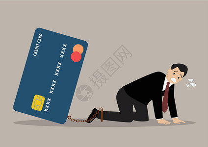 有信用卡负担的绝望商业商 业者背景图片