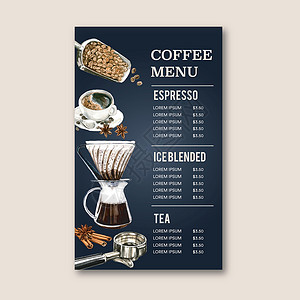 菜单空白的咖啡机广告高清图片
