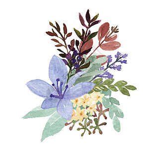 印刷打印水彩画热带装饰婚礼边界花园植物风格花束植物学背景图片
