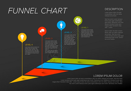 矢量 黑暗 Inflog 漏斗层模板高清图片