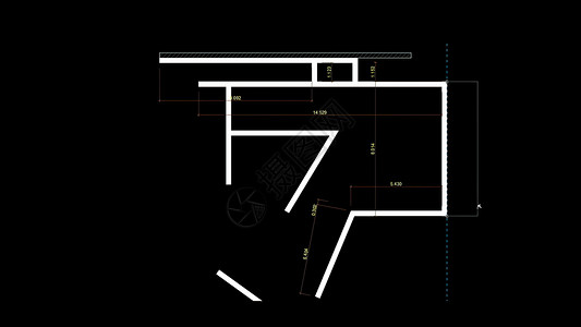 3d 插图  抽象建筑背景 住房计划地面工程绘画项目技术作品草图设计计算机工程师背景图片