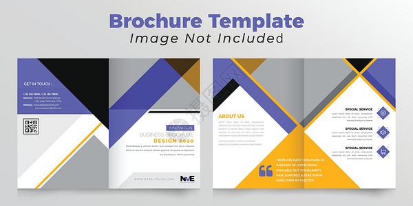 公司双双双业务手册双面蓝色双折绿色标准设计广告打印模板标识背景图片