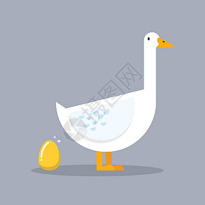鹅肫白鹅和金蛋设计图片