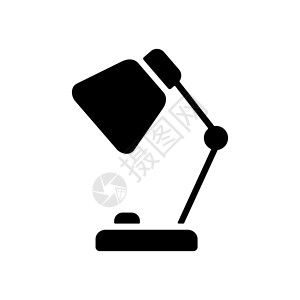 台灯轮廓字形图标 工作区信号桌面灯光技术活力桌子灯泡插图背景图片