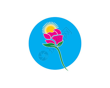 玫瑰农场玫瑰花朵标志模板公司标识花园农场玫瑰郁金香身份化妆品夫妻太阳插画