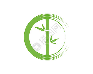 竹与绿叶矢量 ico白色热带叶子发芽树叶绿色插图标识植物温泉背景图片