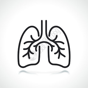 天然气管线人体肺部器官线图标插画