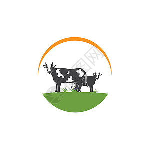国家二级保护动物草鸮牛标志矢量图模板国家哺乳动物农田农业家畜牛肉牛奶天空场地动物插画
