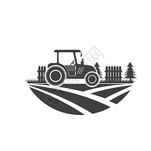 农场土地拖拉机农民图标矢量图设计引擎场地运输机械环境土地国家车辆插图收成插画