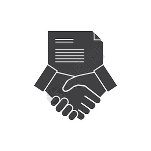合同协议文档握手矢量图设计工作协议执照友谊团队合作签名文书伙伴插图设计图片