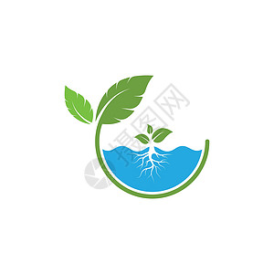 水培标志矢量插图设计栽培生长农村塑料环境叶子水产水培法绿色植物玻璃背景图片