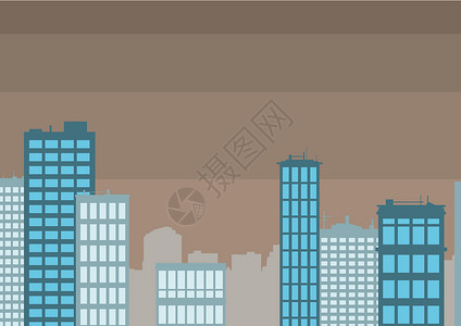 广东陆河县观天嶂多座摩天大楼绘图显示城市天际线 不同的高层建筑显示城市景观地平线 高耸的建筑遍布整个城镇墙纸结构绘画窗户住宅区外观金融地方技术图插画