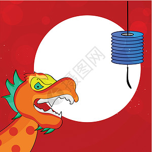 越南金丝猴中秋节背景插画灯笼庆祝传统海报邮票节日宗教销售活动按钮设计图片