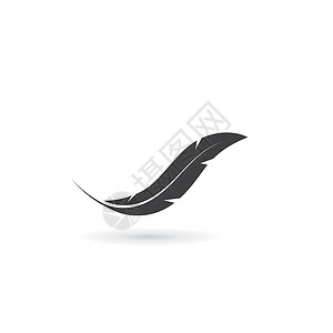 小瓷鸟素材羽毛图标插图矢量模板写作标识动物绘画鹅毛笔羽化翅膀孔雀棕色白色设计图片