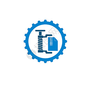 螺杆压缩机文档 zip 文件矢量图标插图设计下载压缩机器文件夹品牌按钮档案标签网站创造力插画