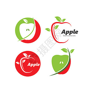 Apple 徽标图标矢量插图设计圆圈甜点果汁果味饮食营养叶子卡通片花园食物背景图片
