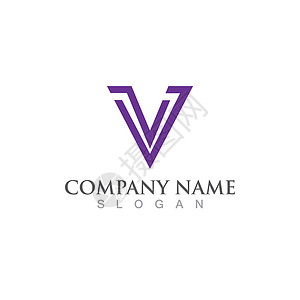 字母标志和符号 vecto技术企业身份艺术徽标公司品牌企业形象阴影模板背景图片