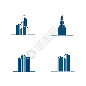 现代简约方形线条艺术建筑 vecto正方形插图标识房子住宅公寓建筑学财产城市天际背景图片