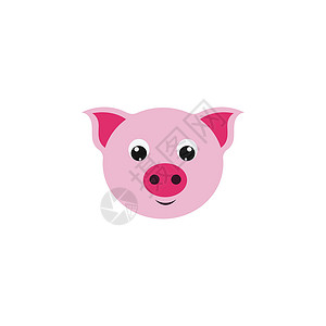 猪脸肉猪头矢量图标标志图像插图哺乳动物家畜猪肉农场绘画动物产品网络鼻子插画