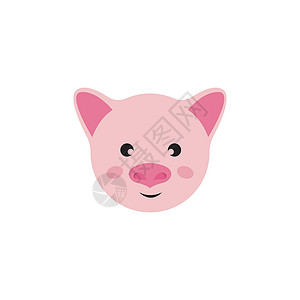 猪脸肉猪头矢量图标标志图像插图动物猪肉艺术产品家畜食物农场鼻子绘画插画