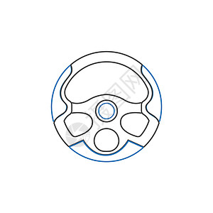 方向盘矢量图像标志 ico维修金属控制碰撞速度卡车车辆驾驶配件插图设计图片