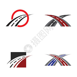 高速公路标志道路标志和符号模板 vecto途径营销服务机构公司插图路线维修运输旅行插画