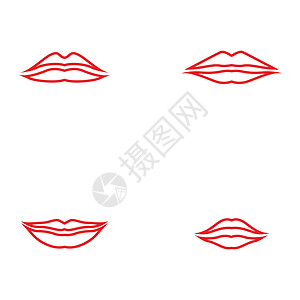 嘴唇图标化妆品标志 vecto身体精品魅力女性商业标签女士指甲沙龙卡片设计图片