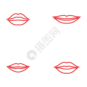 嘴唇图标化妆品标志 vecto魅力卡片女性精品商业身体口红女士标签皮肤设计图片