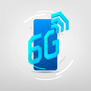 6G 网络无线与智能手机概念上的高速连接 新第六代互联网背景图片