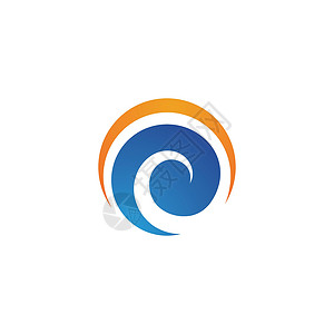 圆圈蓝色水波图标 vecto地平线季节标识旅游艺术海洋海浪波浪阳光圆圈插画