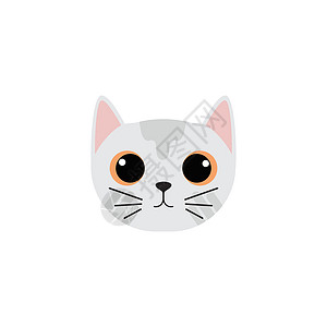 猫可爱的头标志矢量图店铺品牌小狗网络小猫三色插图教育机构标识背景图片