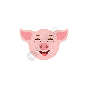 猪脸肉猪头矢量图标标志图像哺乳动物动物艺术小猪产品标识农场卡通片店铺绘画插画
